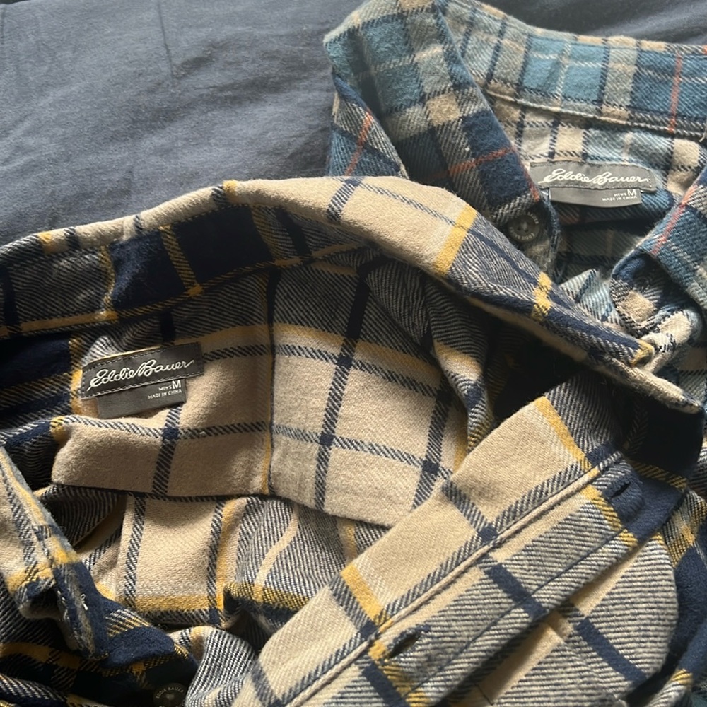 2 Eddie Bauer flannels size medium